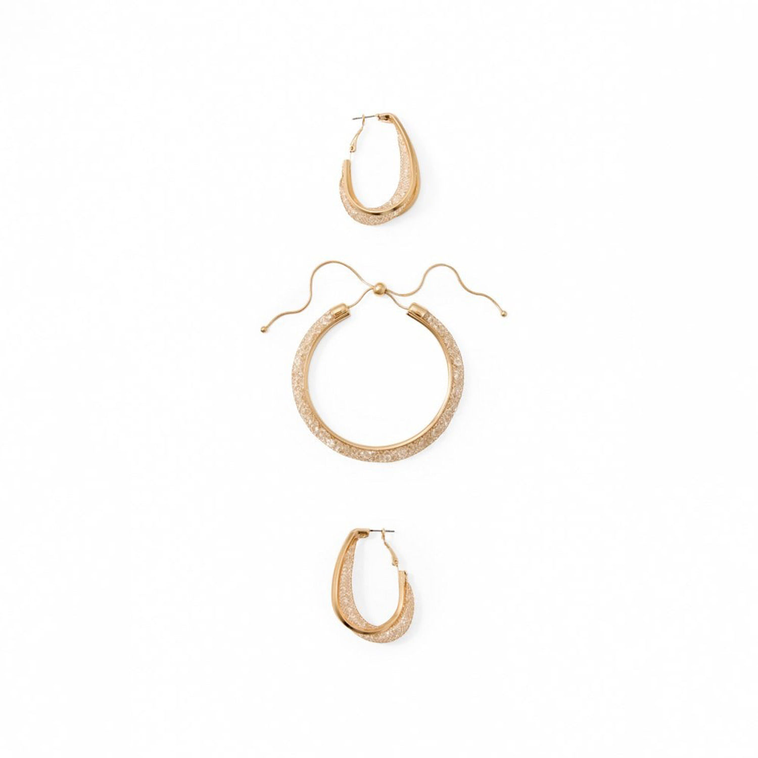 Pendientes Mujer Sfera Conjunto Caviar Oro