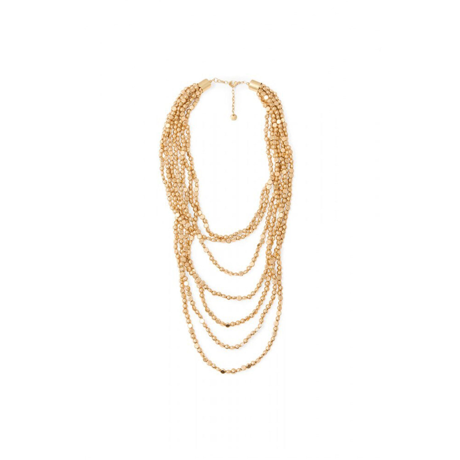 Collar Mujer Sfera Multifilas Bolitas Oro