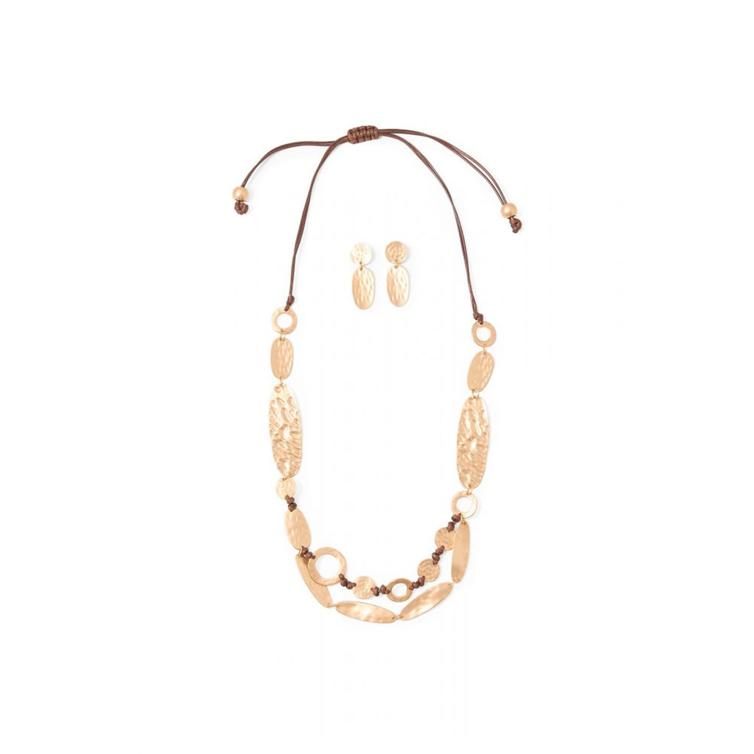 Set Mujer Sfera Conjunto Cuerda Metal Oro