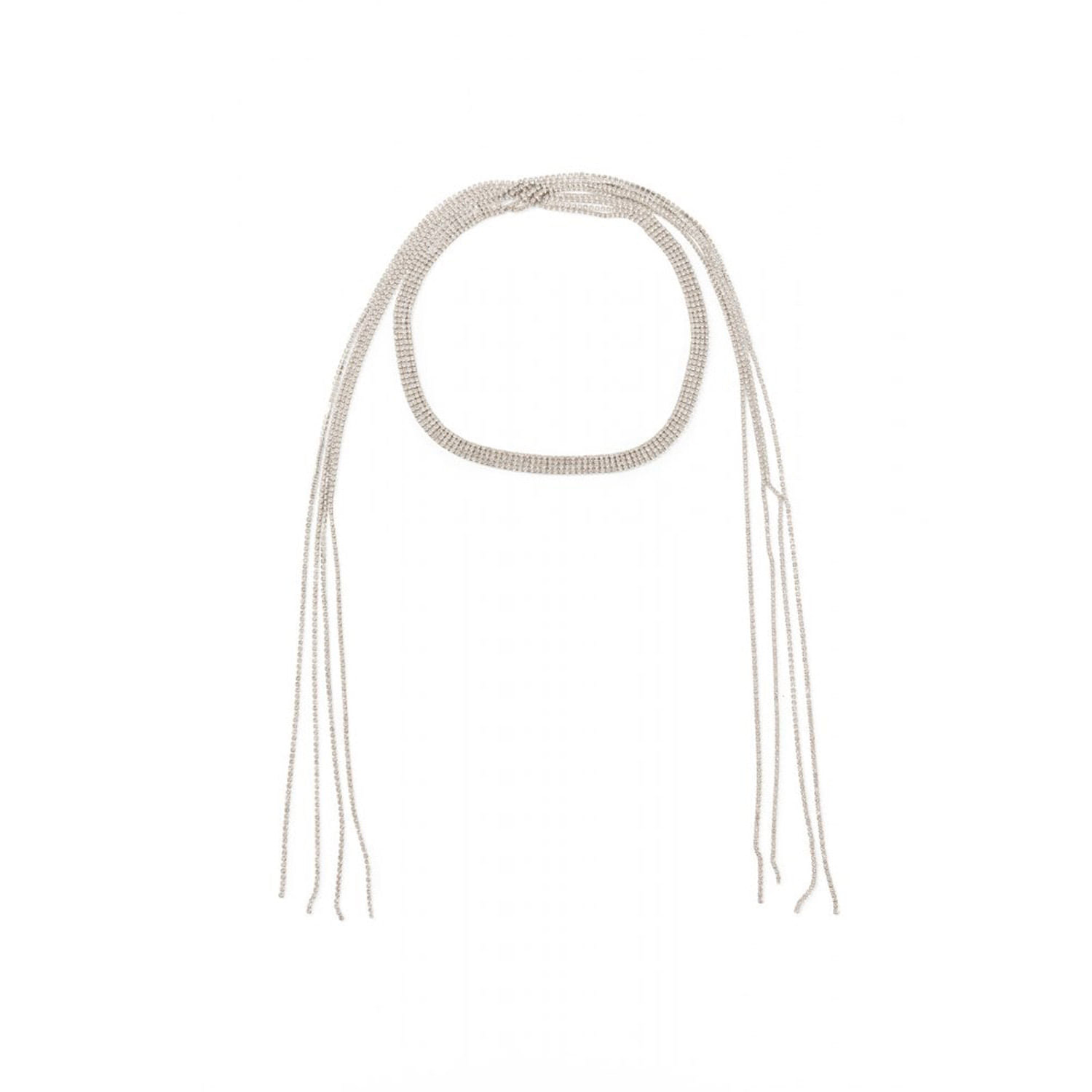 Collar Mujer Sfera Extralargo Brillos Plata