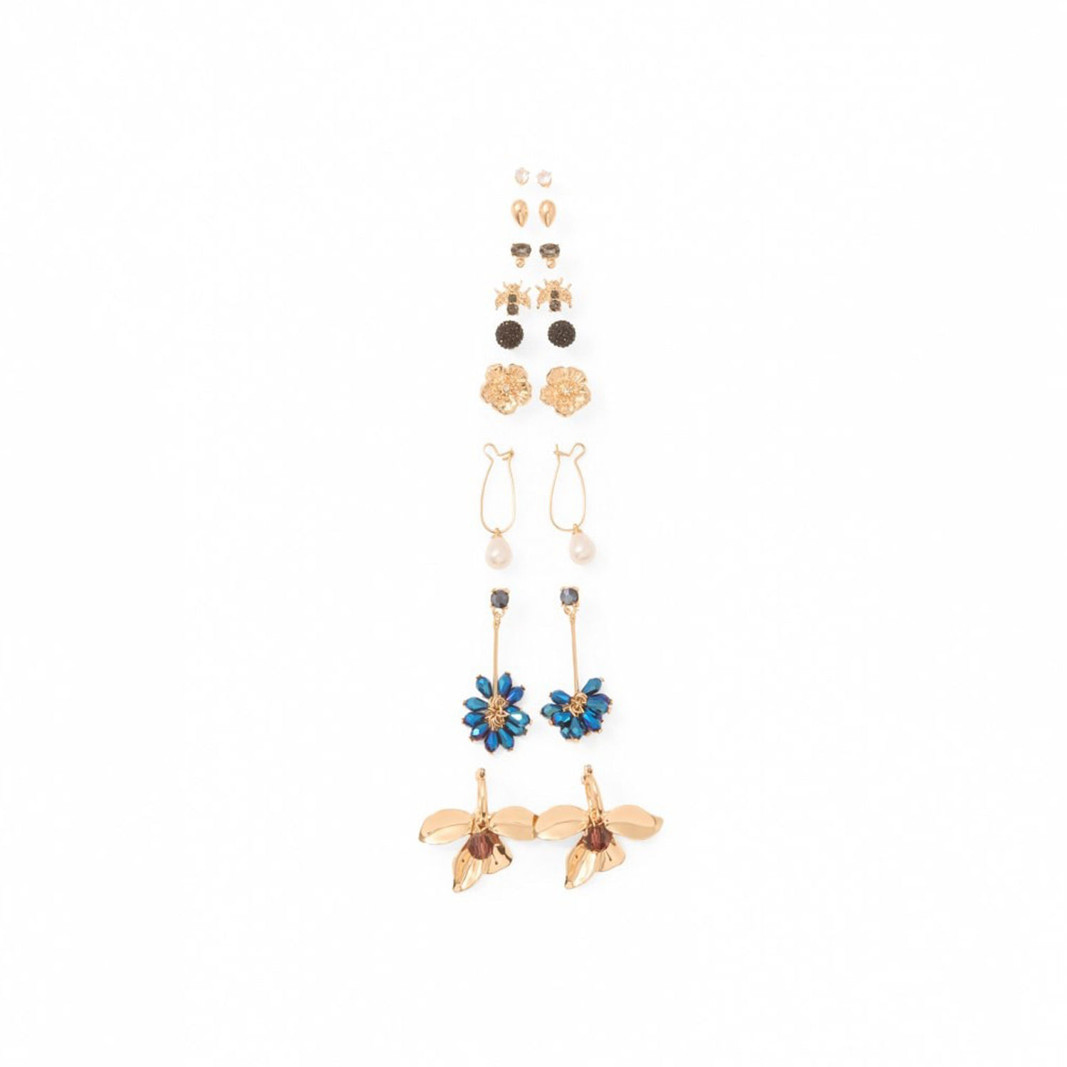 Pendientes Mujer Sfera Set9 Oscuros Azul