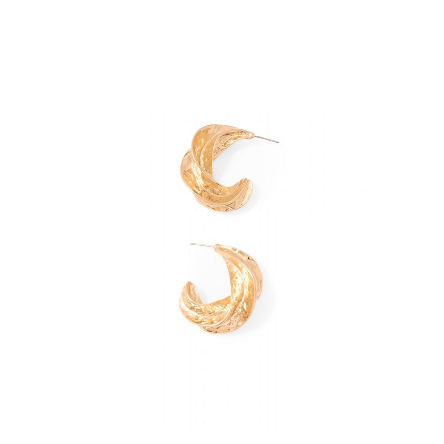 Aretes Mujer Sfera Retorcidos Metal Oro