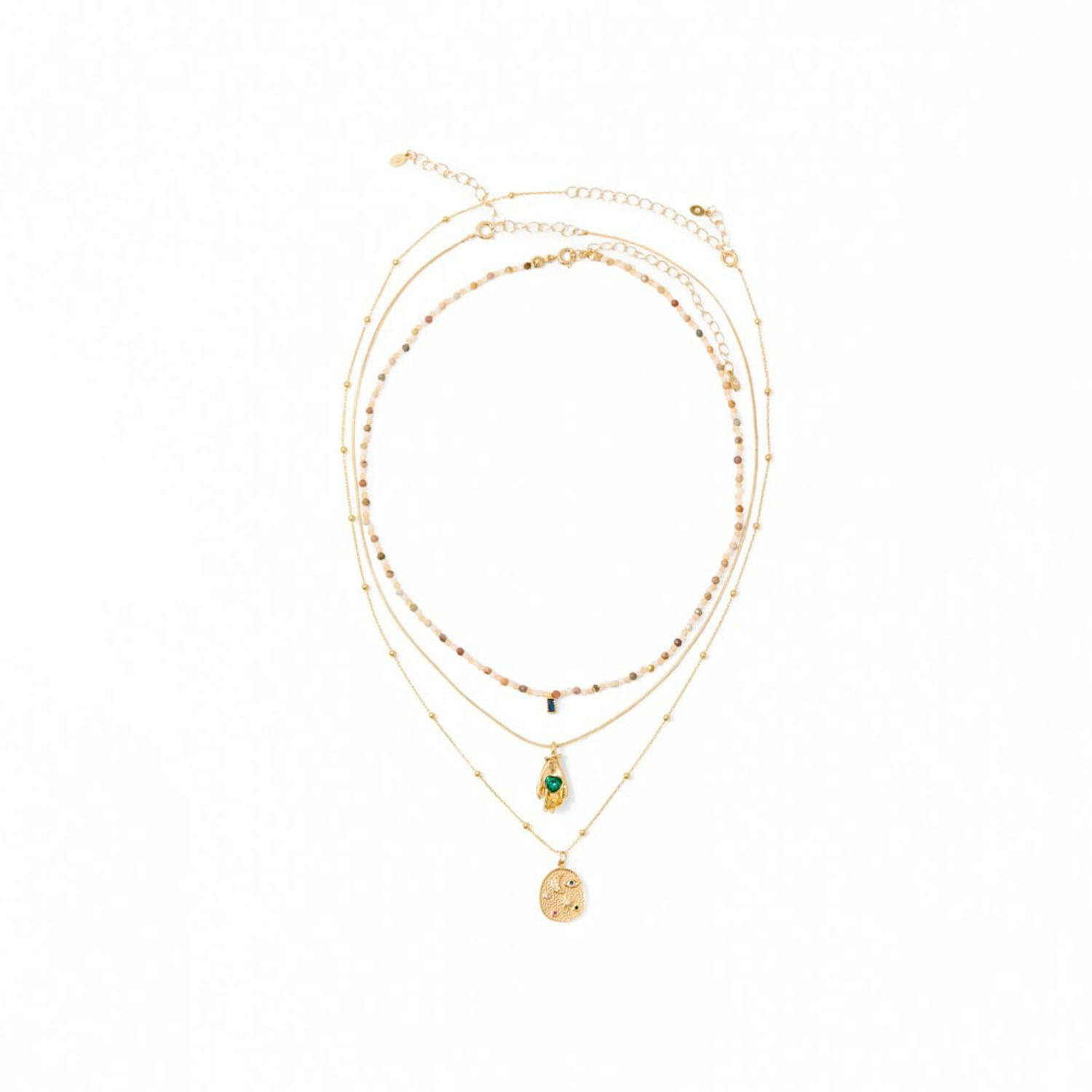 Set Mujer Sfera Choker Rigid Con Beads Col Multicolor