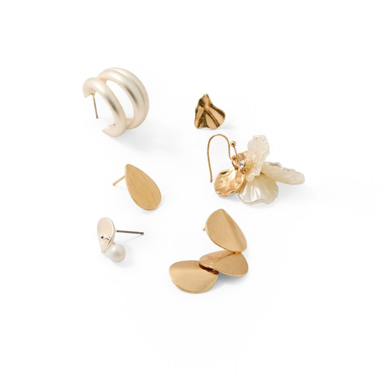 Pendientes Mujer Sfera Aros Pera Martillados Multicolor