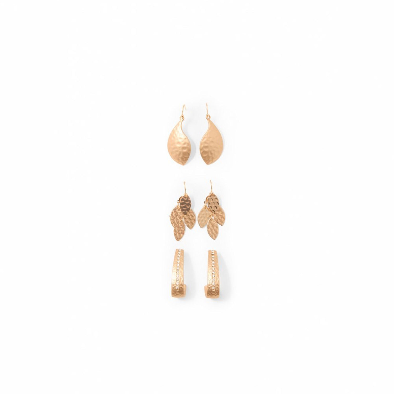 Pendientes Mujer Sfera Set3 Cascada Oro