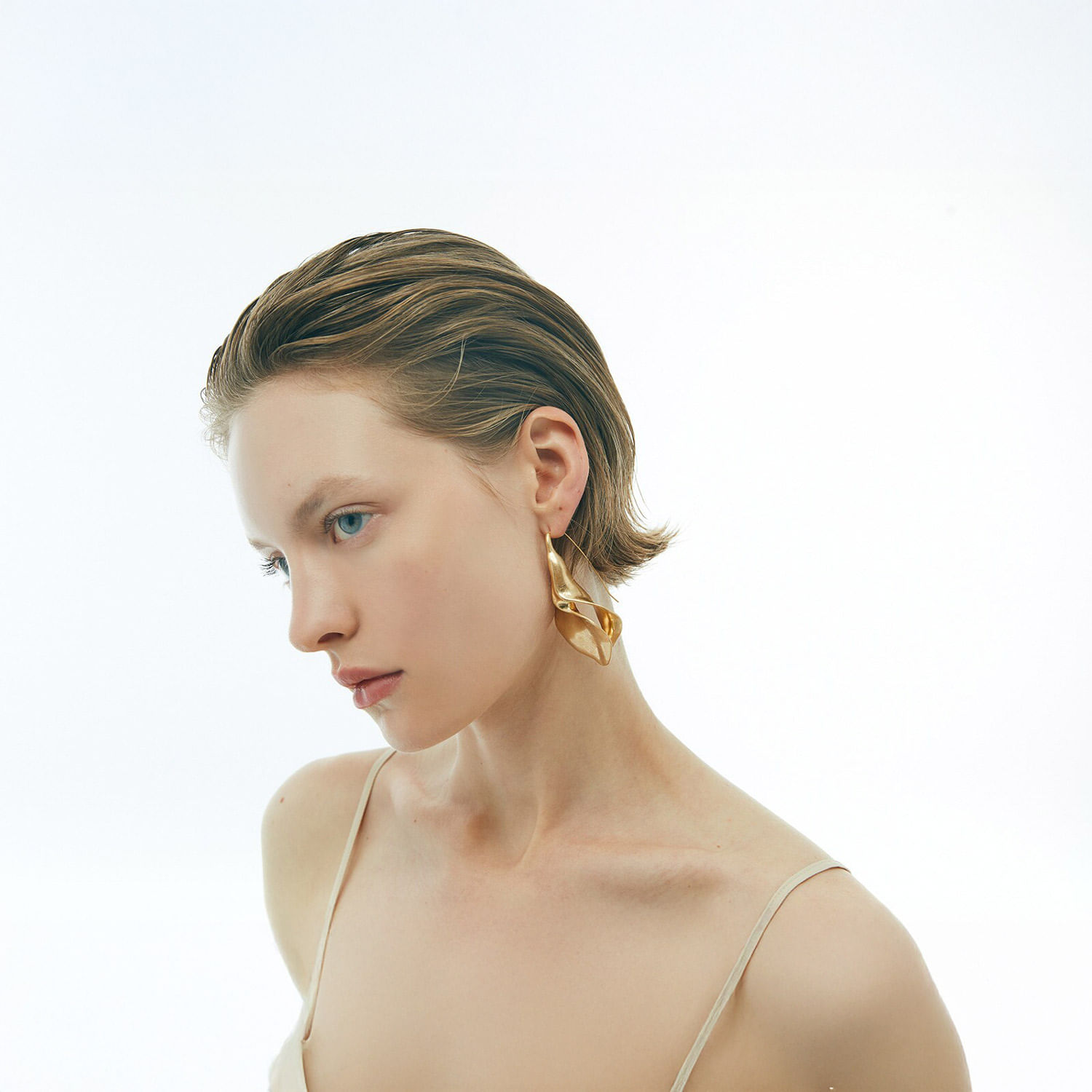 Set Mujer Sfera Conjunto Calas Metal Oro