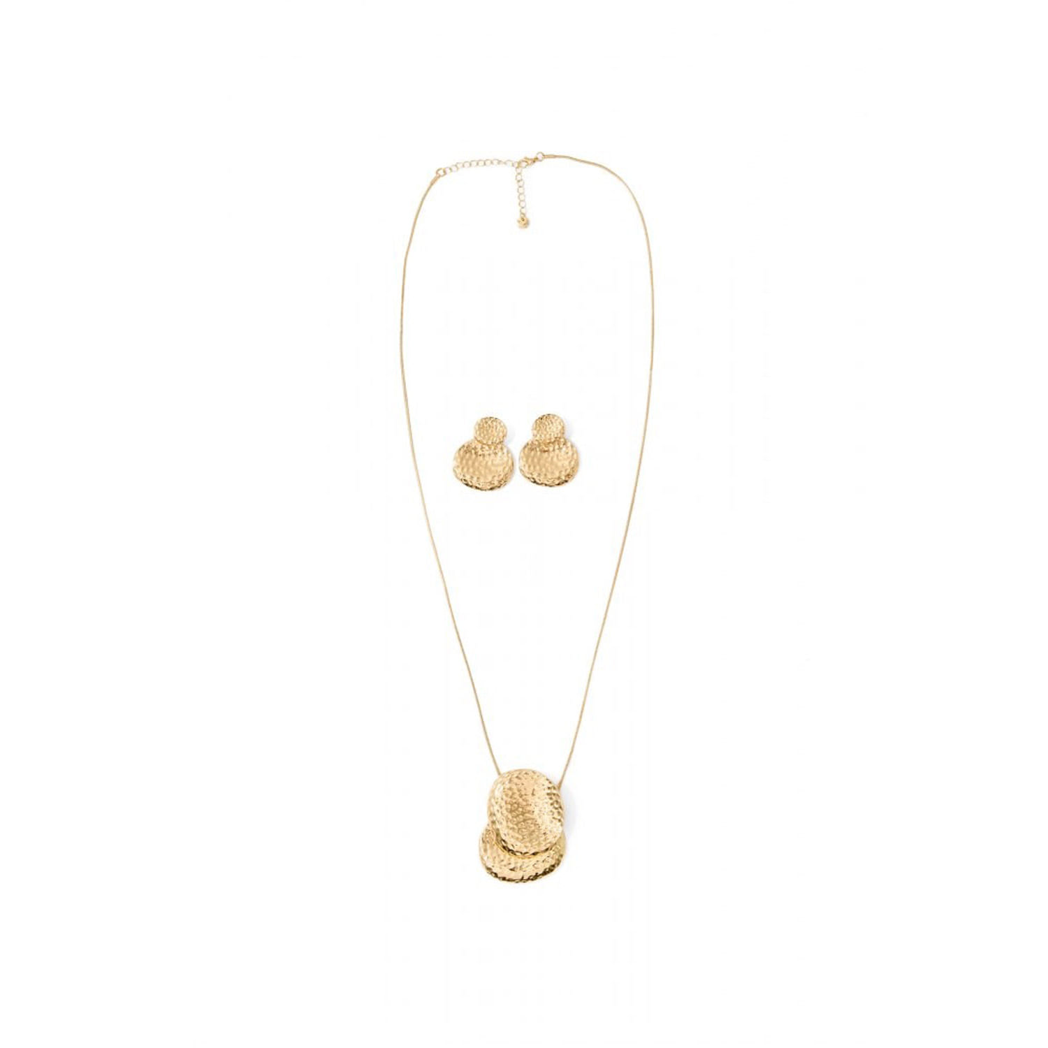 Set Mujer Sfera Conjunto Doble Circulos Oro