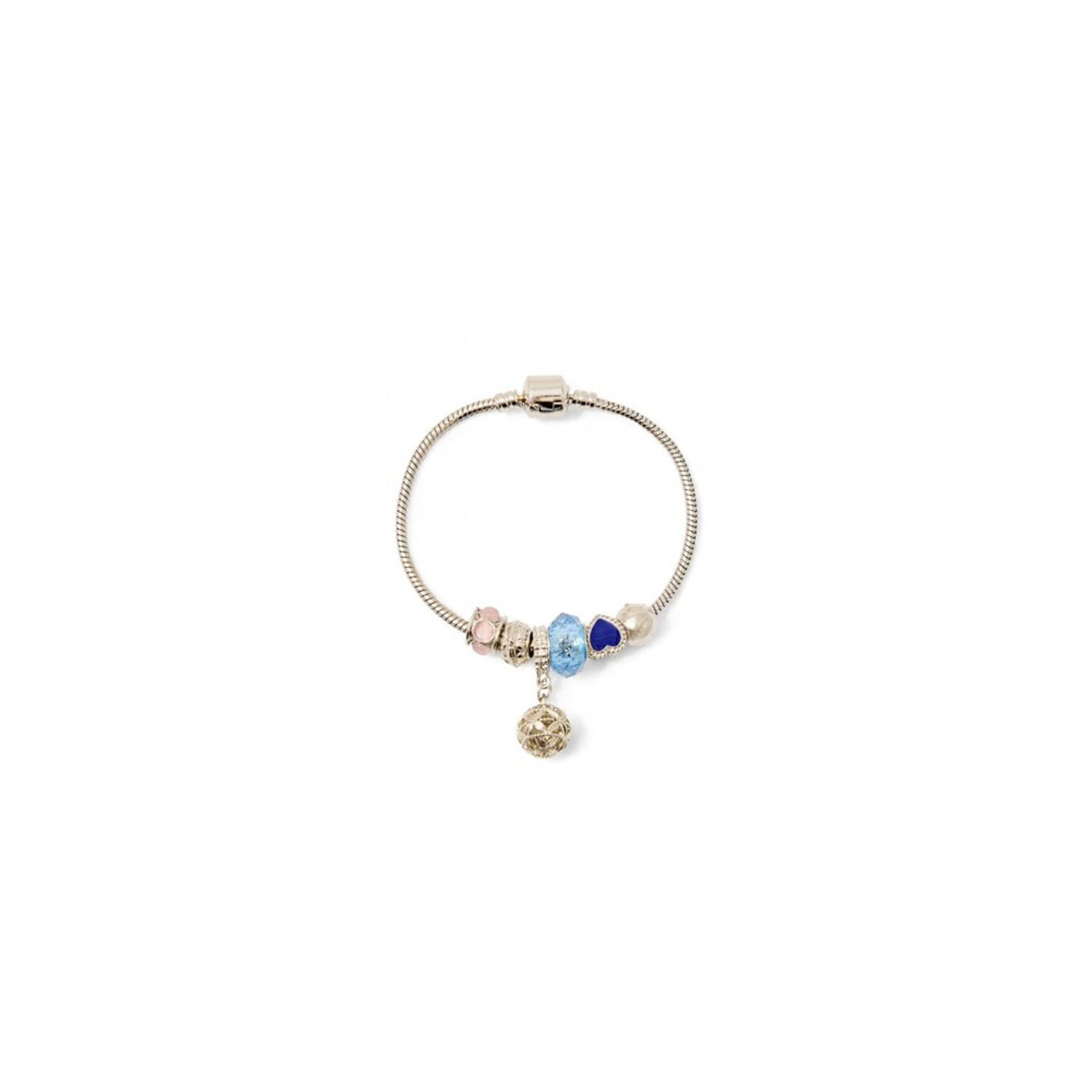 Pulsera Mujer Sfera Colgantes Variados Plata