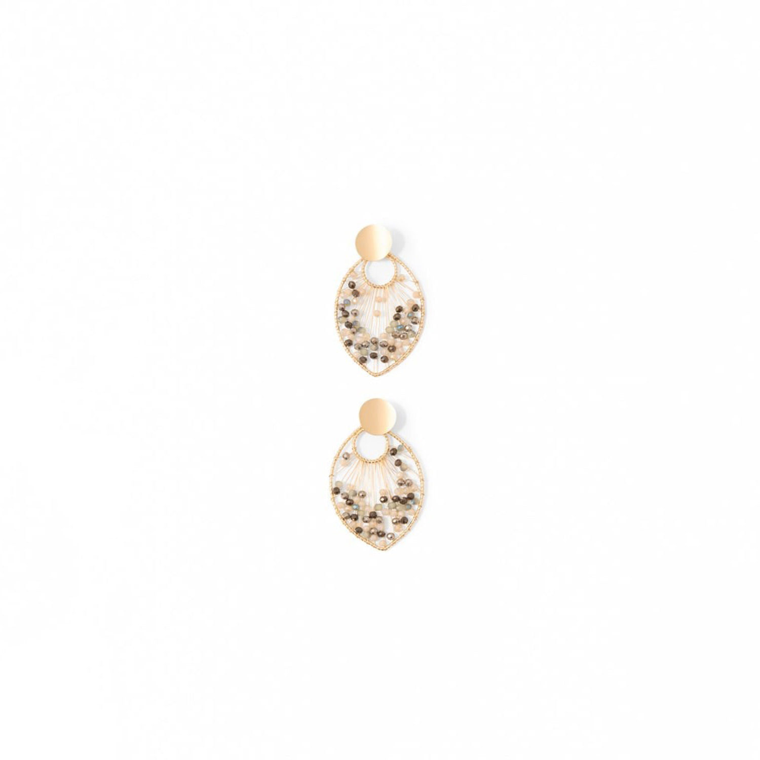 Pendientes Mujer Sfera Hilos Piedras Verde