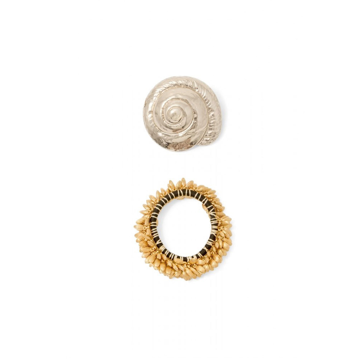 Set Mujer Sfera Conjunto Pasador Caracola Y Ho Oro