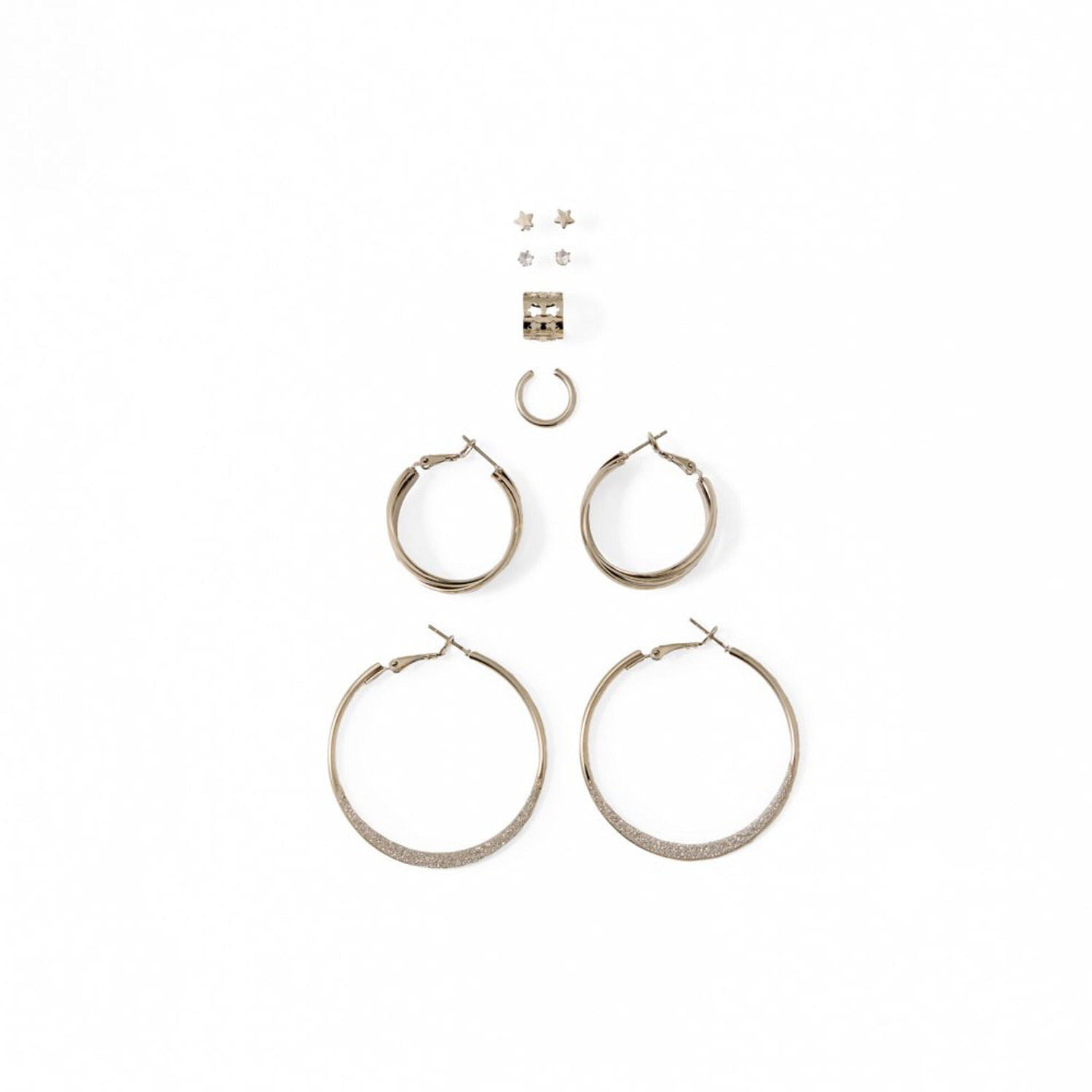 Pendientes Mujer Sfera Aguja Hoja Rondo Plata