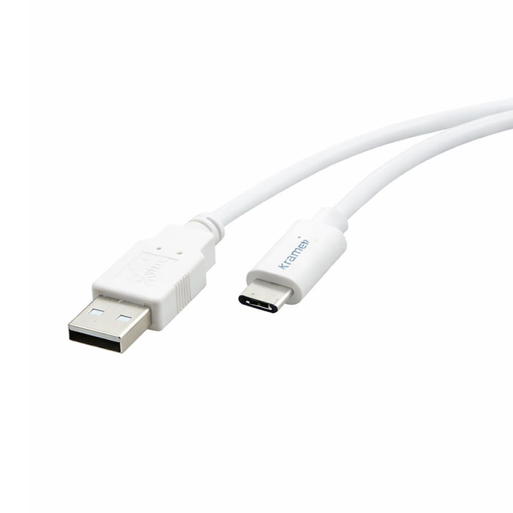 Cable Kramer USB-C a USB-A 6FT (1.8m) Blanco - Alta velocidad y conexión segura para dispositivos