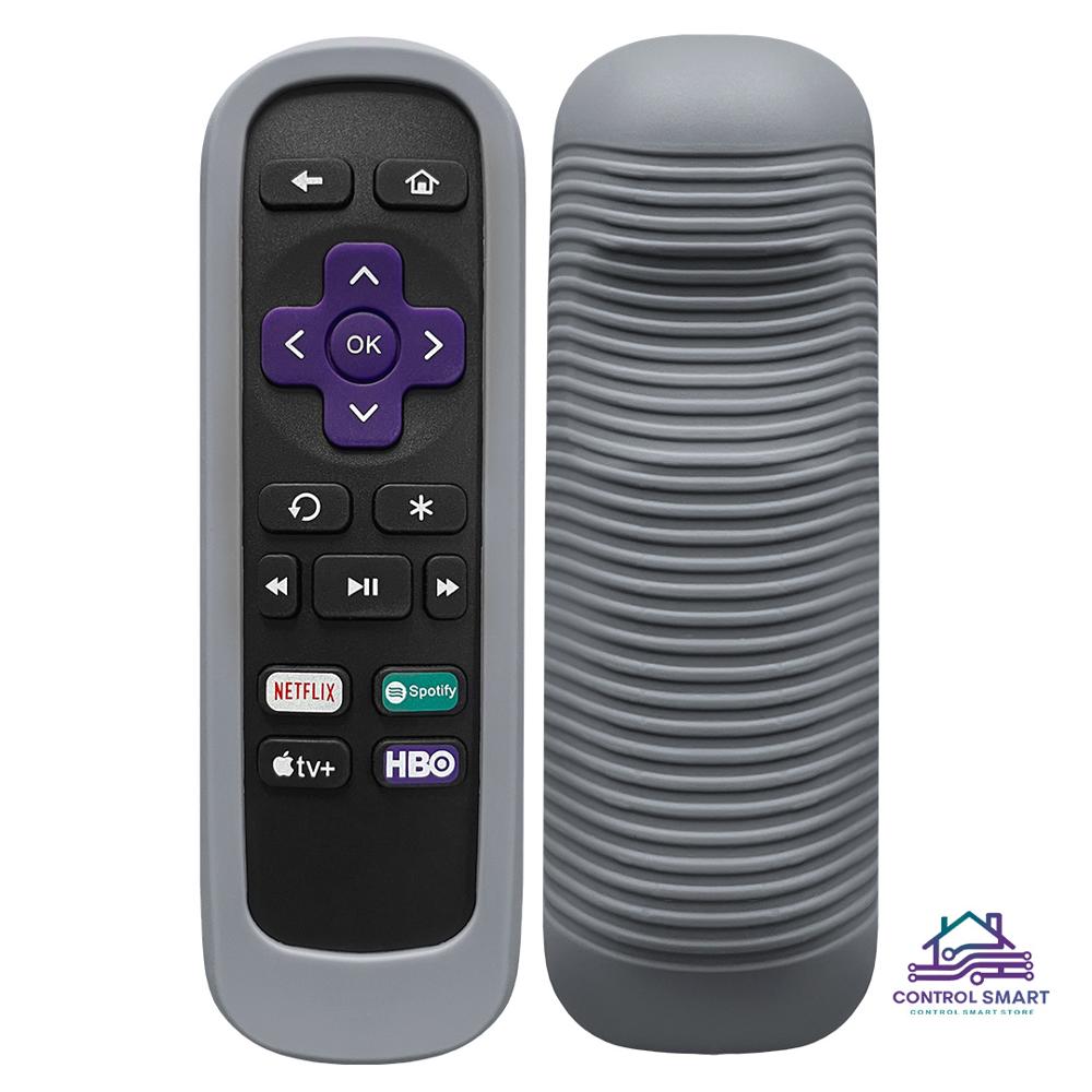 Funda Protectora de Silicona Antideslizante para Control Roku-Plomo