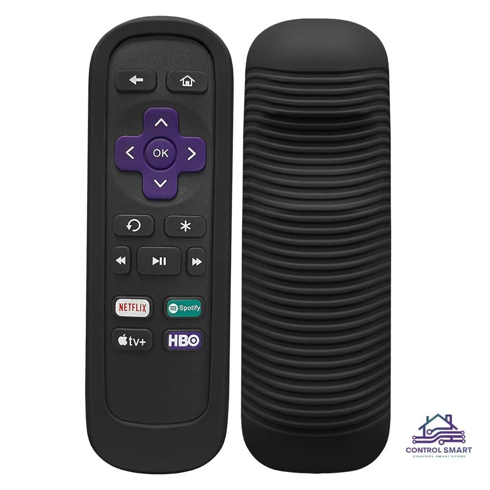 Funda Protectora de Silicona Antideslizante para Control Roku-Negro