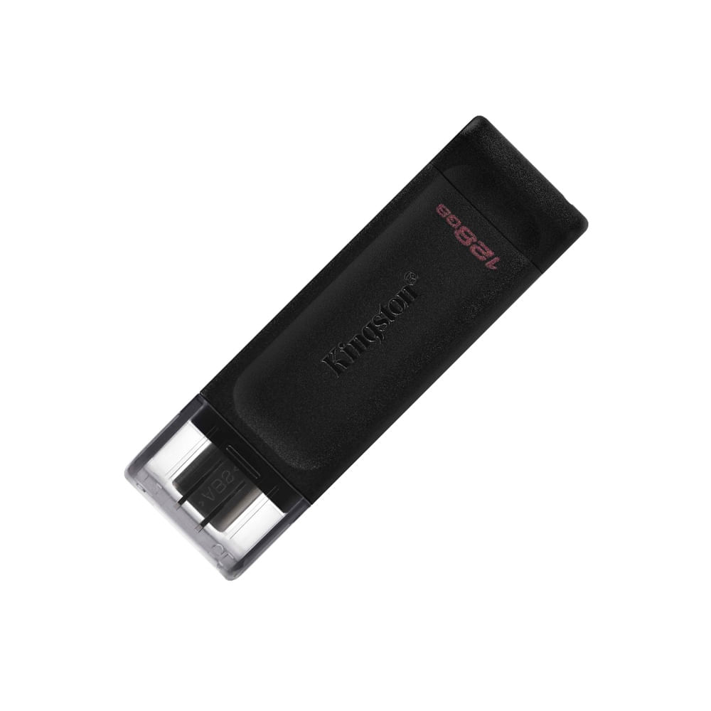 Unidad flash Kingston DataTraveler 70 de 128GB USB 3.2 Tipo C - Rápido y confiable - Negro