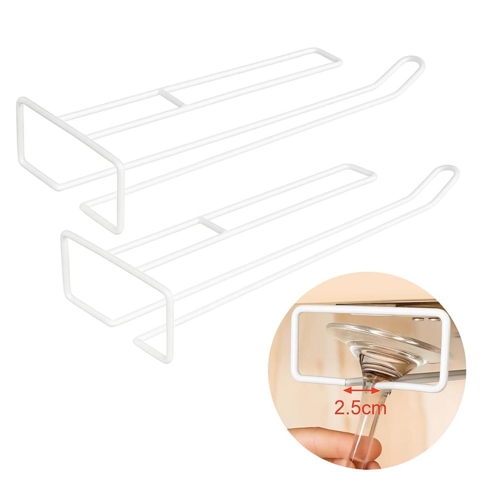 Pack de 2 Soporte Organizador De Copas Multiuso De 1 Carril Blanco  488CB01