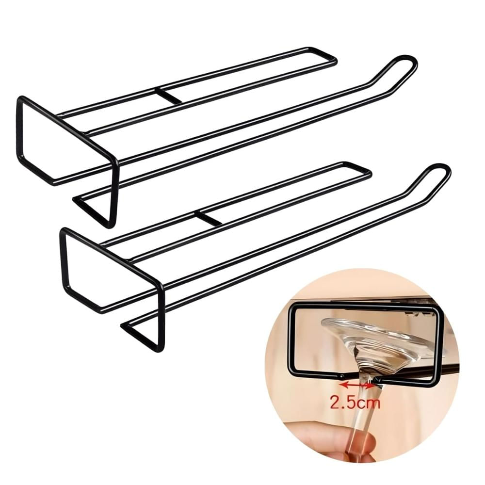 Pack de 2 Soporte Organizador De Copas Multiuso De 1 Carril Negro 489CN01