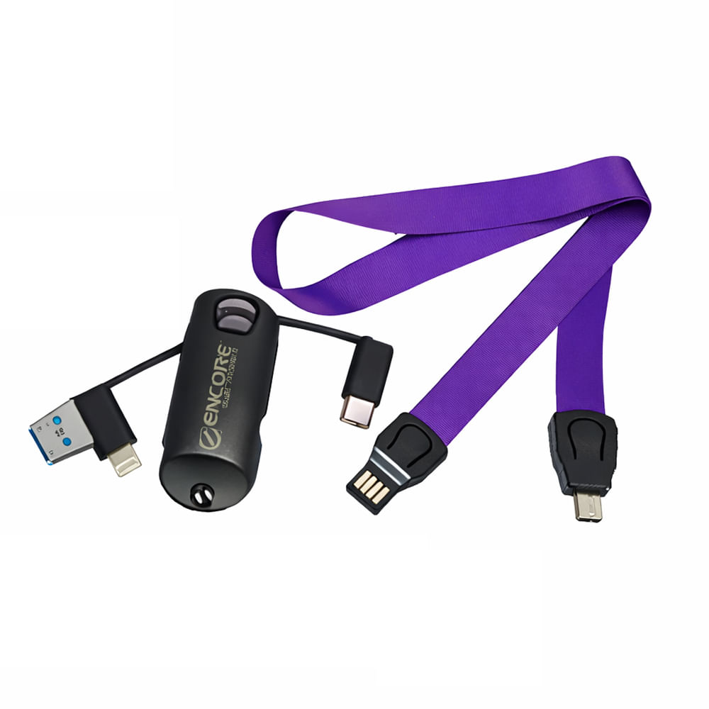 Cable de carga 3 en 1 Encore ENCL-3IN1-A01 para smartphone - rápido y compacto