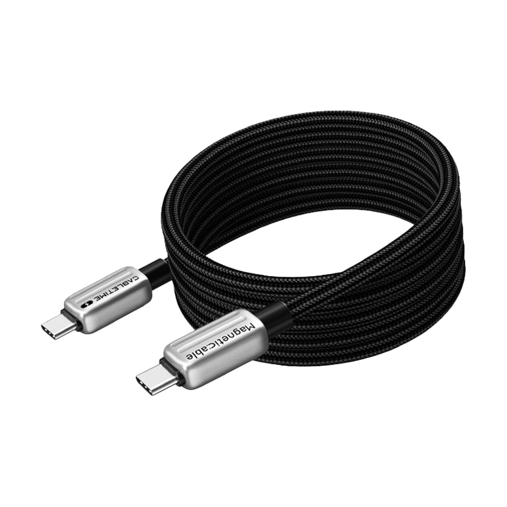 Cable USB-C a USB-C 1m CABLETIME CU08H 240W, alta velocidad, color negro, para carga rápida y trans