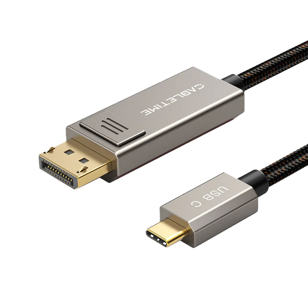 Cable USB-C a DP 2 metros CABLETIME CC23L, 8K 144Hz, alta velocidad y calidad de imagen