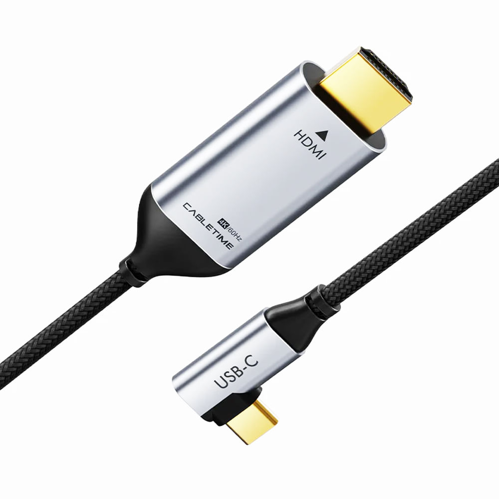 Cable USB-C a HDMI 1.8m CABLETIME CC11K 4K 60Hz para video en alta definición y conexión rápida