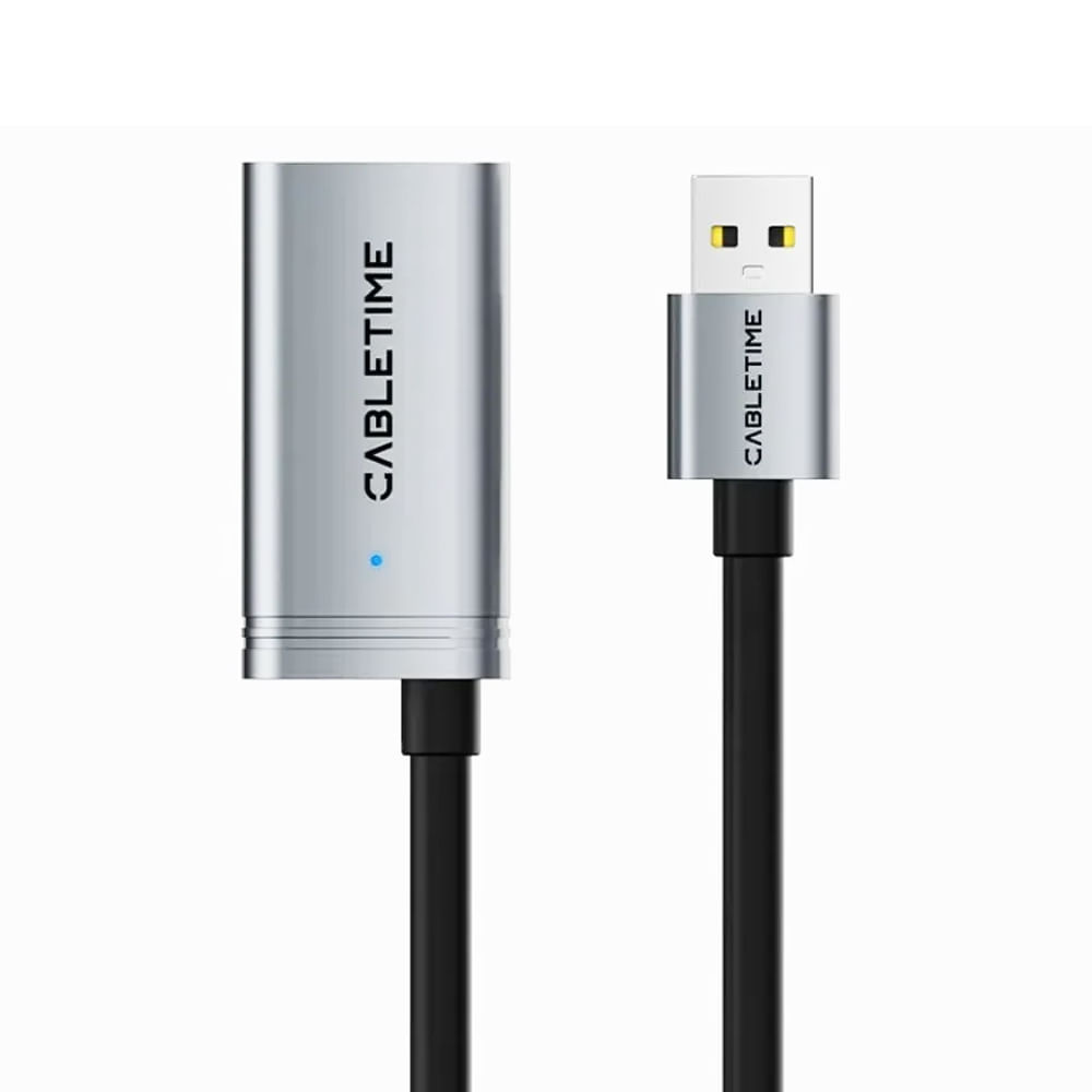 Cable USB-C de extensión 10m CABLETIME CA19S, alta velocidad 5Gbps, perfecto para dispositivos mode
