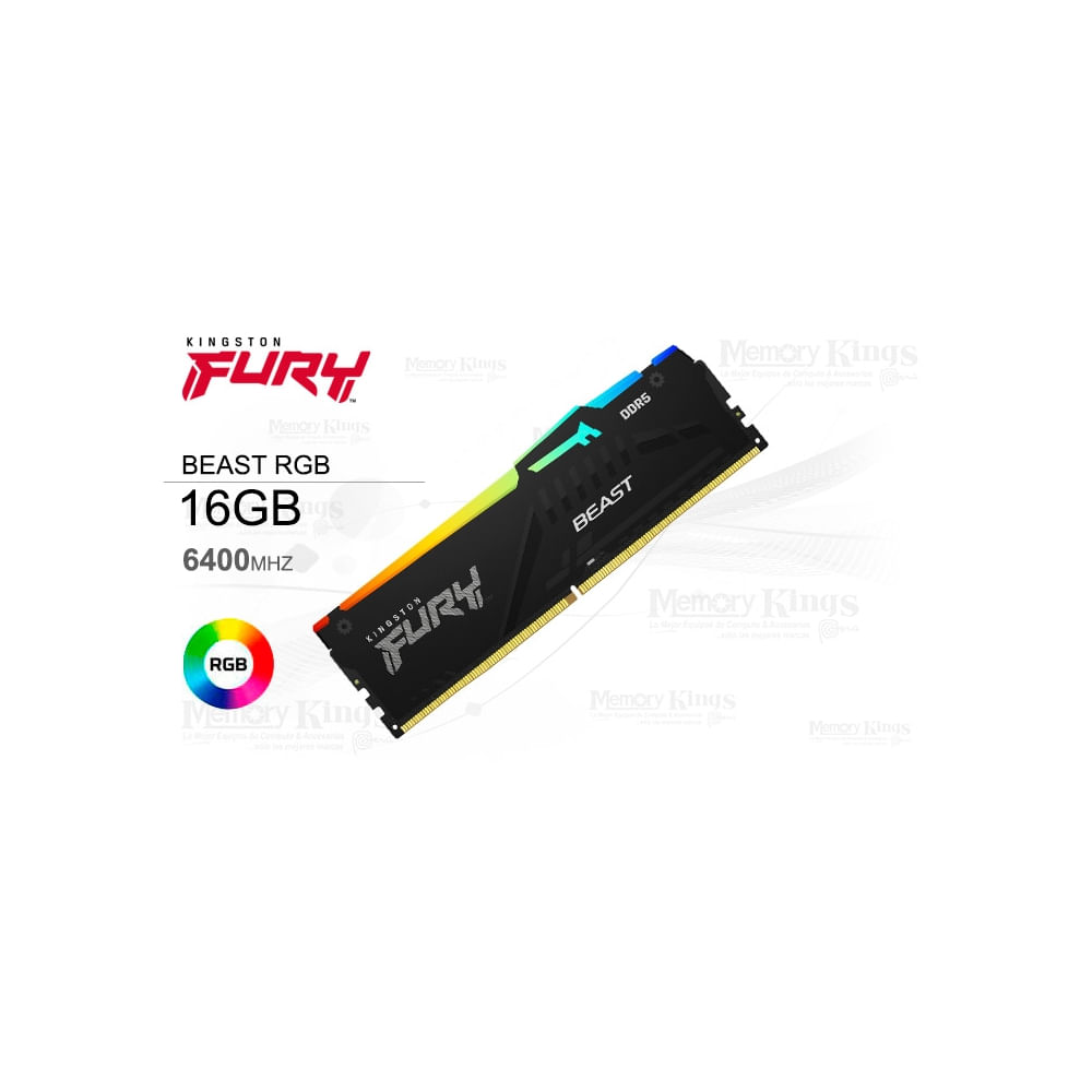 Memoria RAM Kingston 16GB KF RGB DDR4 3200MHz - Iluminación LED y alto rendimiento
