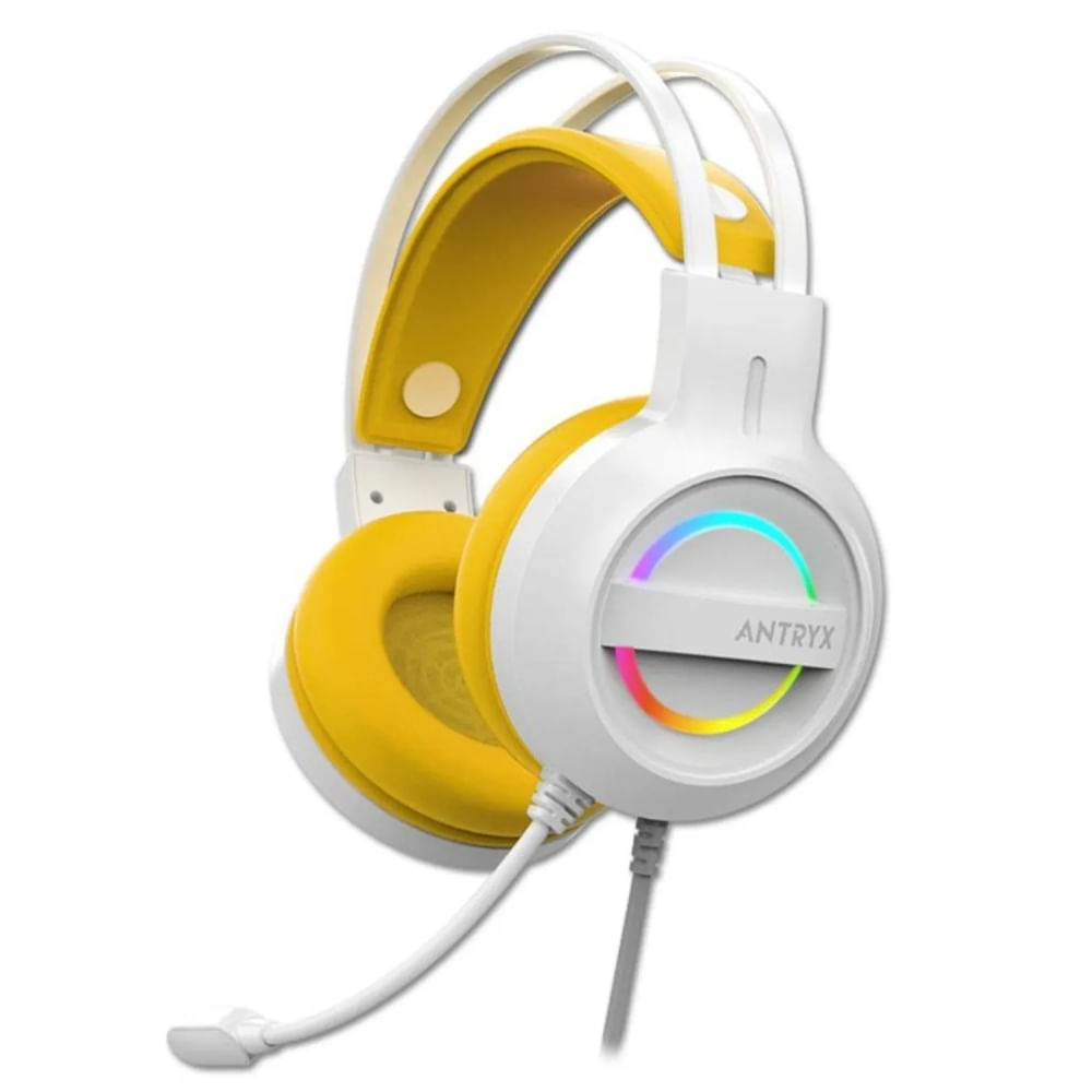 Auriculares gaming ANTRYX IRIS-W 7.1 inalámbricos en color amarillo con sonido envolvente