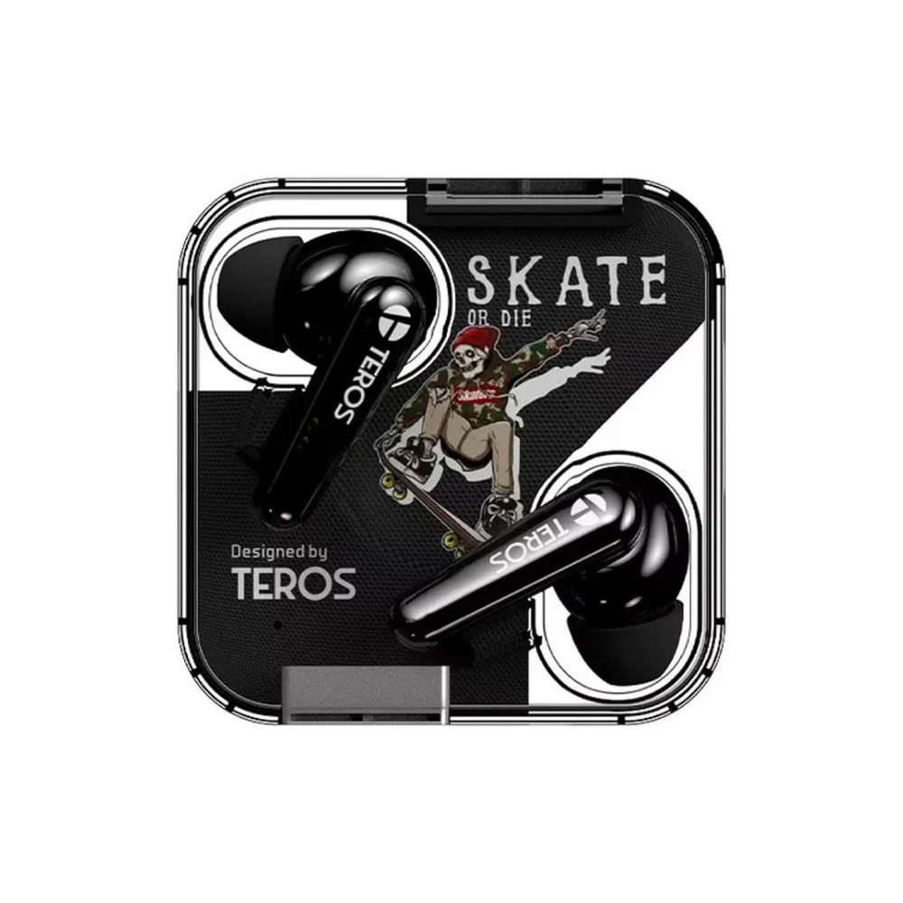 Auriculares Bluetooth Teros TE-8072N en color negro, sonido envolvente y comodidad excepcional.