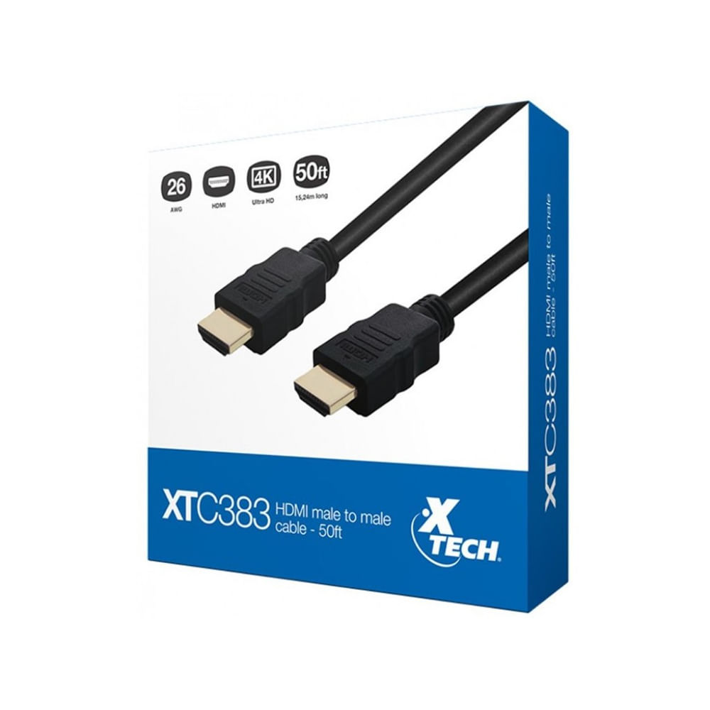 Cable HDMI Xtech 50ft: alta velocidad para video y audio | Conexión confiable y de larga distancia