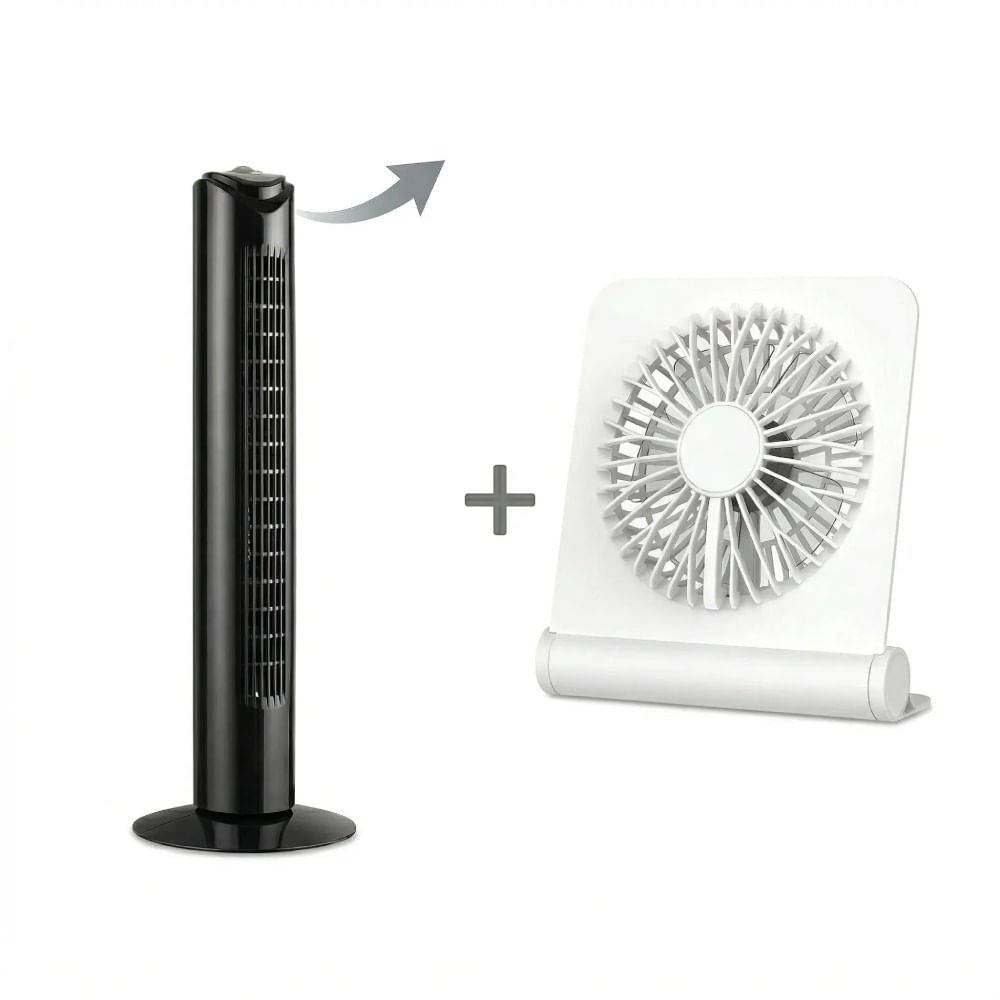 Ventilador Tipo Torre 50W TF2905 Imaco MÁS Ventilador de mesa  RF0504 Imaco