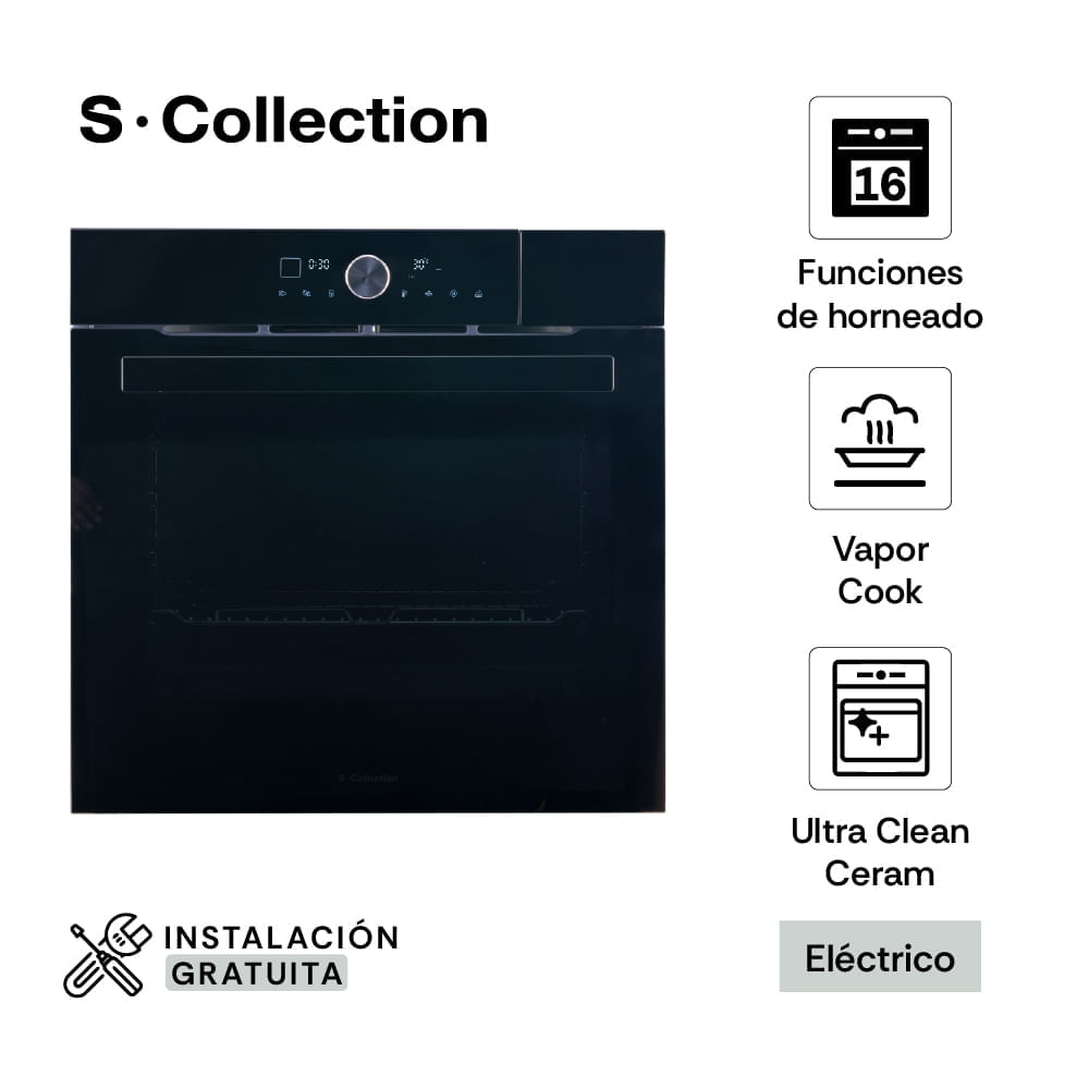 Horno Empotrable Eléctrico 75L Scollection Pure Black D2 Air Fryer & Vapor Cook Horno Empotrable Eléctrico 75L Scollection Pure Black D2 Air Fryer & Vapor Cook