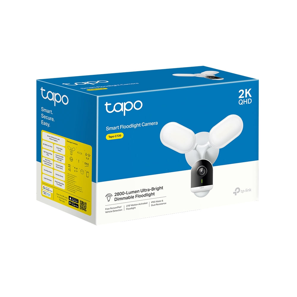 Cámara de vigilancia TP-Link Tapo C720 - Conectividad WiFi, visión nocturna, 1080p, interior/exteri