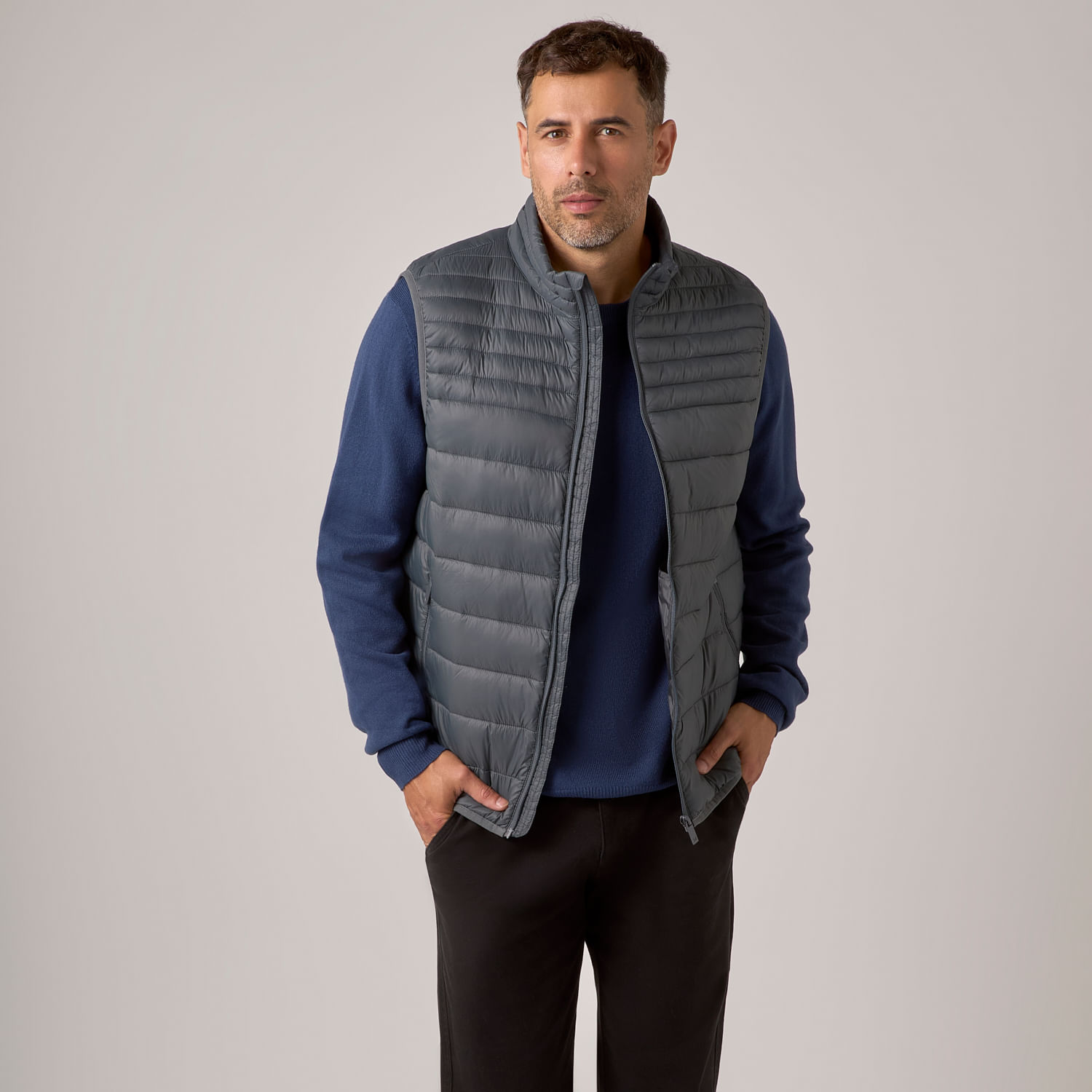 Chaleco Hombre Plumas Rayas Madison