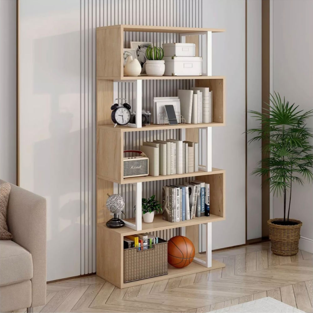 Estante Librero Layla 5 Niveles Marron | Masiva Home