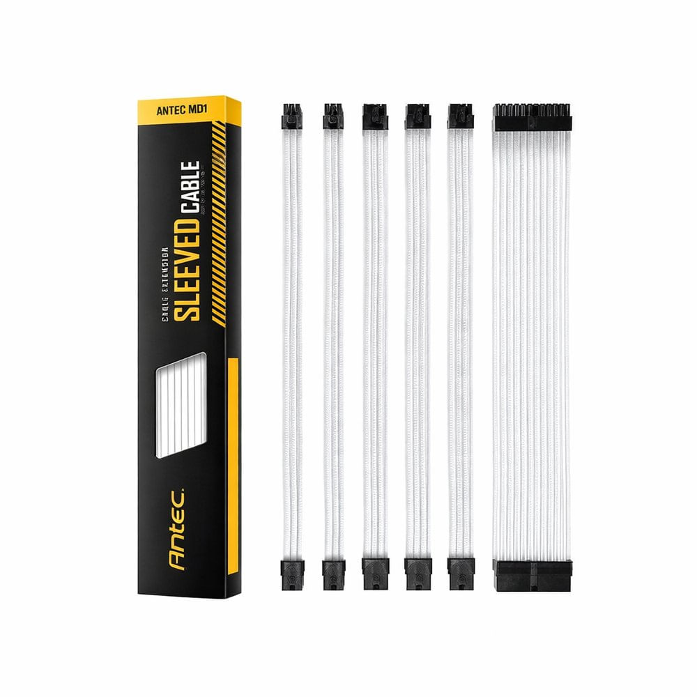 Kit de Extensión de Cable PSU Antec Blanco - Mejora la Conectividad y Organización de Tu PC