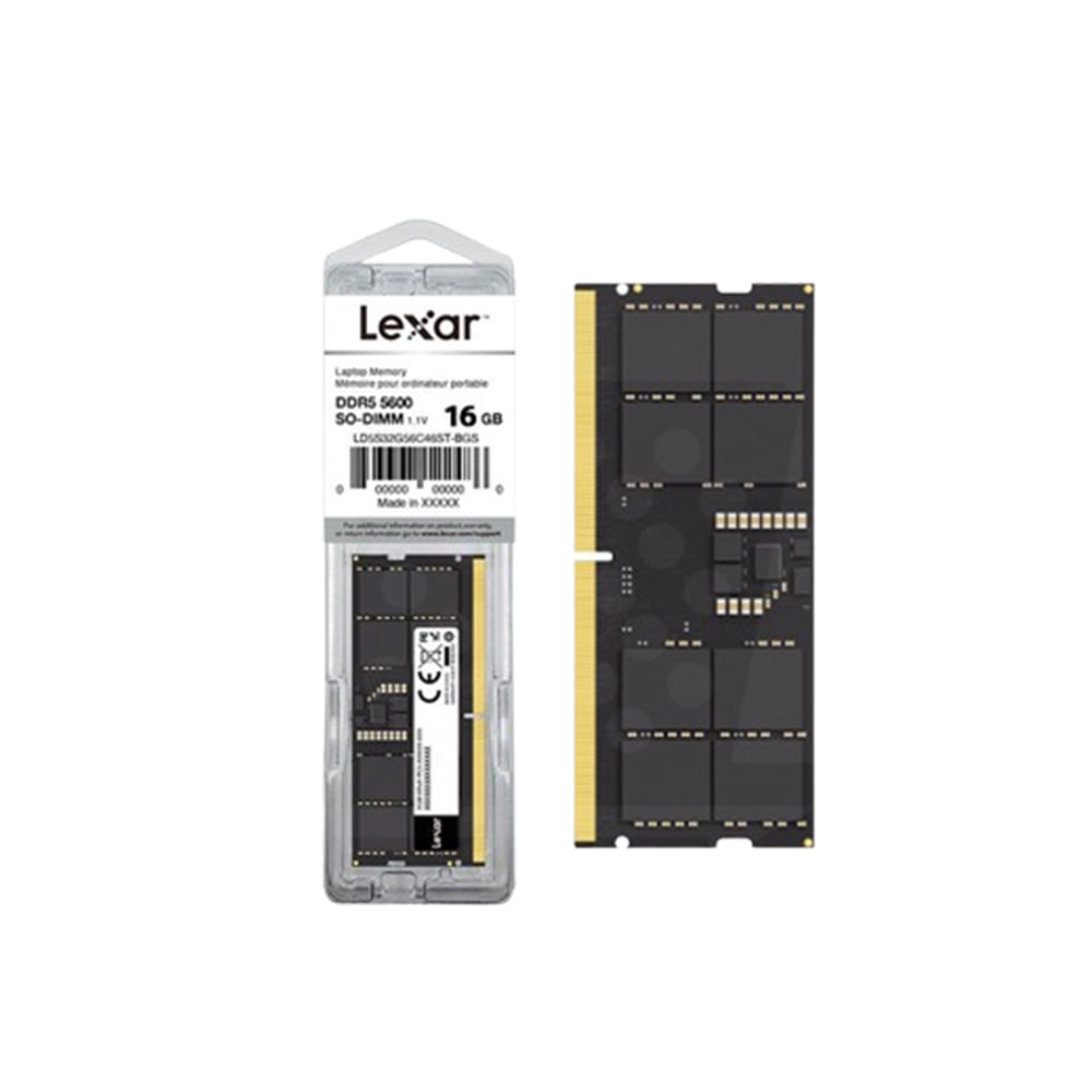 Memoria RAM Lexar DDR5 5600MHz CL46 SODIMM 16GB para Laptop - Rendimiento Superior y Velocidad Opti