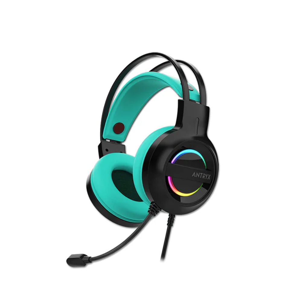 Auriculares Gaming ANTRYX IRIS-K 7.1 Turquesa, Sonido Envolvente y Conectividad USB