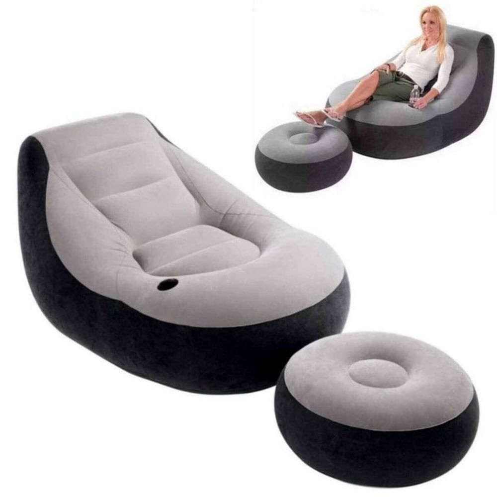 Sofa sillón inflable  posa pies  posa vasos