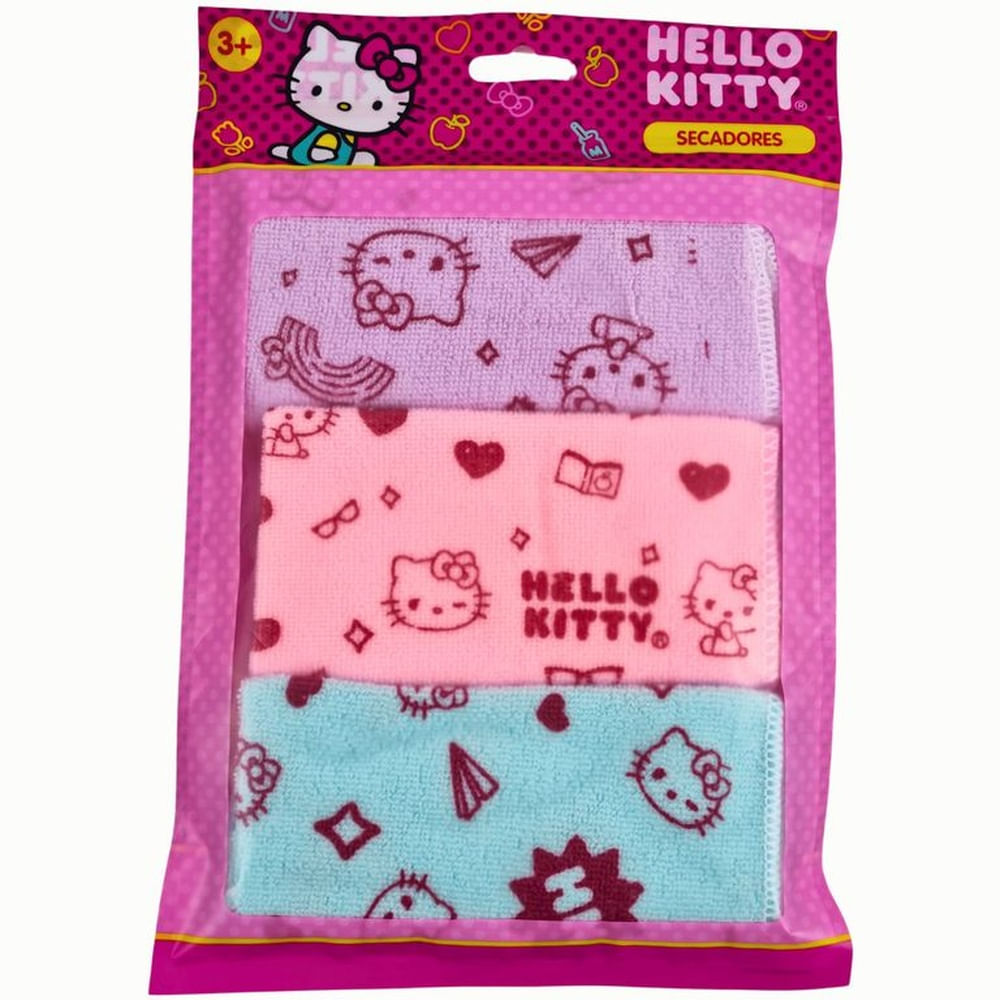 Pack 3 Paños Microfibra HELLO KITTY multiusos