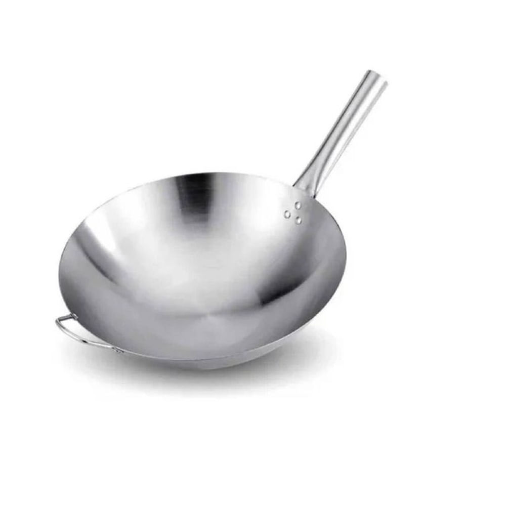 Sarten wok chifero 36cm de acero inoxidable
