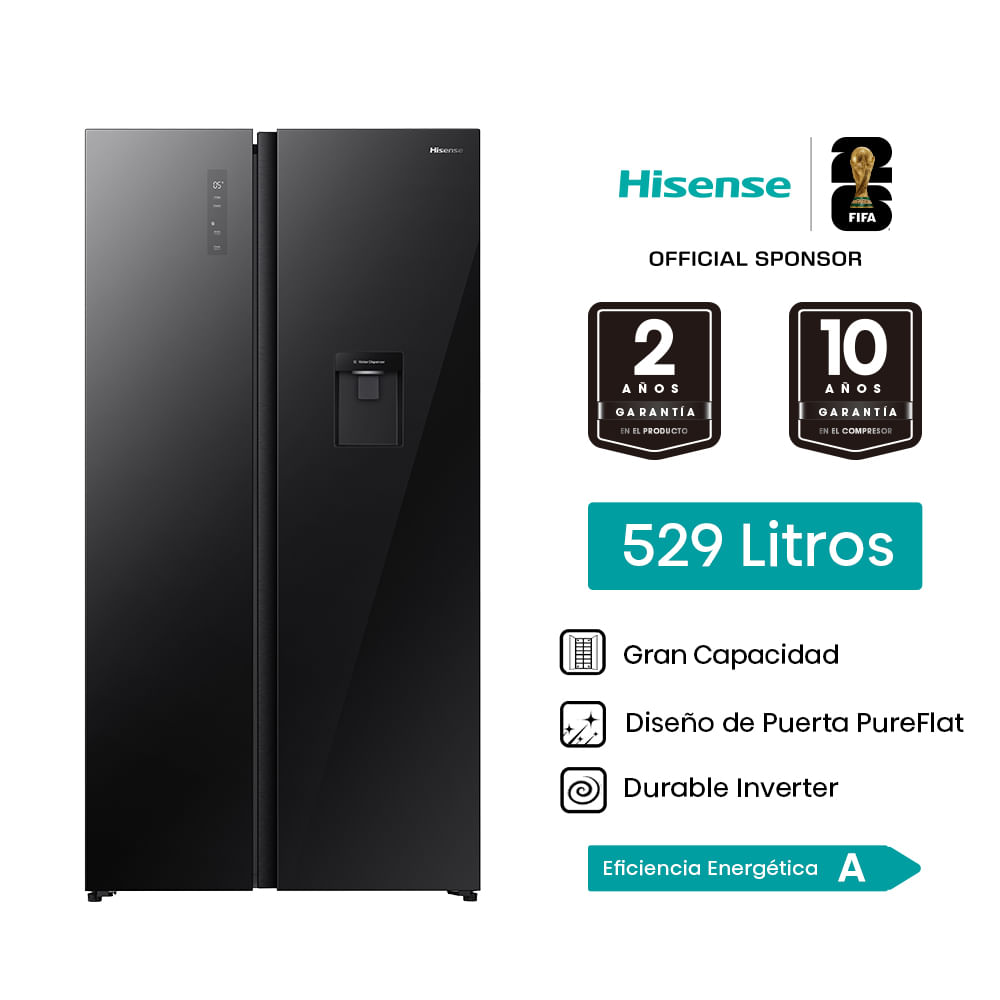 Refrigeradora Side by Side Hisense 529L BCD-558W CD Blanco