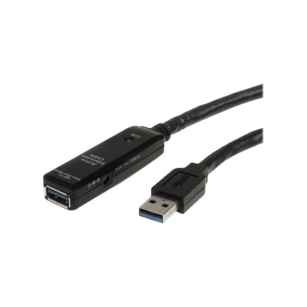 Cabo Extensor USB 3.0 de 10m StarTech - SuperSpeed Activo A Macho a Hembra, Color Negro