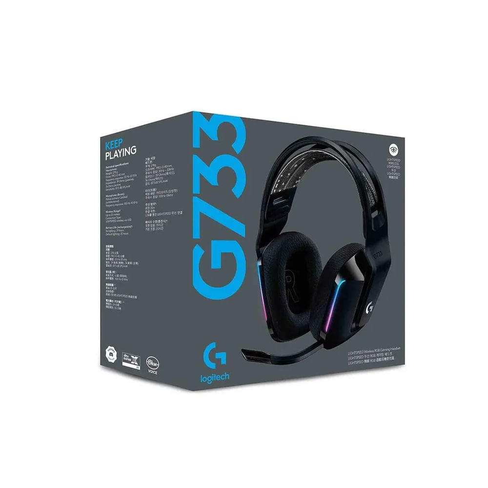 Audífono Logitech G733 Lightspeed Black con Micrófono, Sonido Inmersivo y Conectividad Inalámbrica