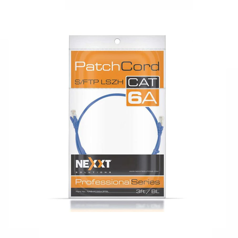 Cable de Red Nexxt SFTP Cat6A de 0.9m - Alta Velocidad Color Azul Conectividad Avanzada