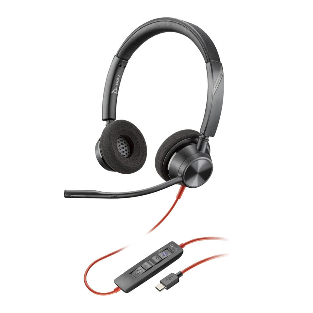 Auriculares Poly Blackwire 3320 Estéreo USB-C, Certificados Microsoft Teams, Adaptador USB-C/A incl