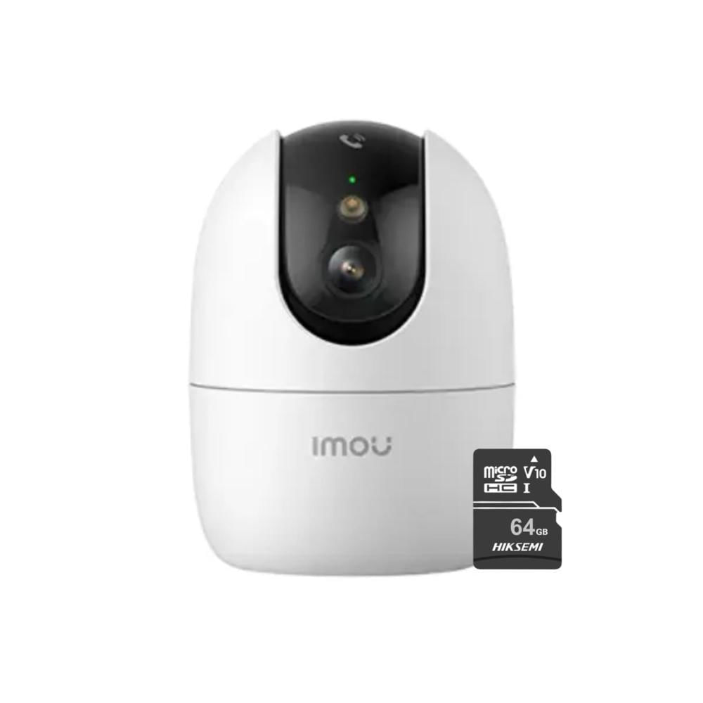 Cámara seguridad WiFi IMOU Ranger 2 Pro 2K 3MP + Micro SD 64GB para interiores Botón de llamada IPC-S2EN3R1S-SD64