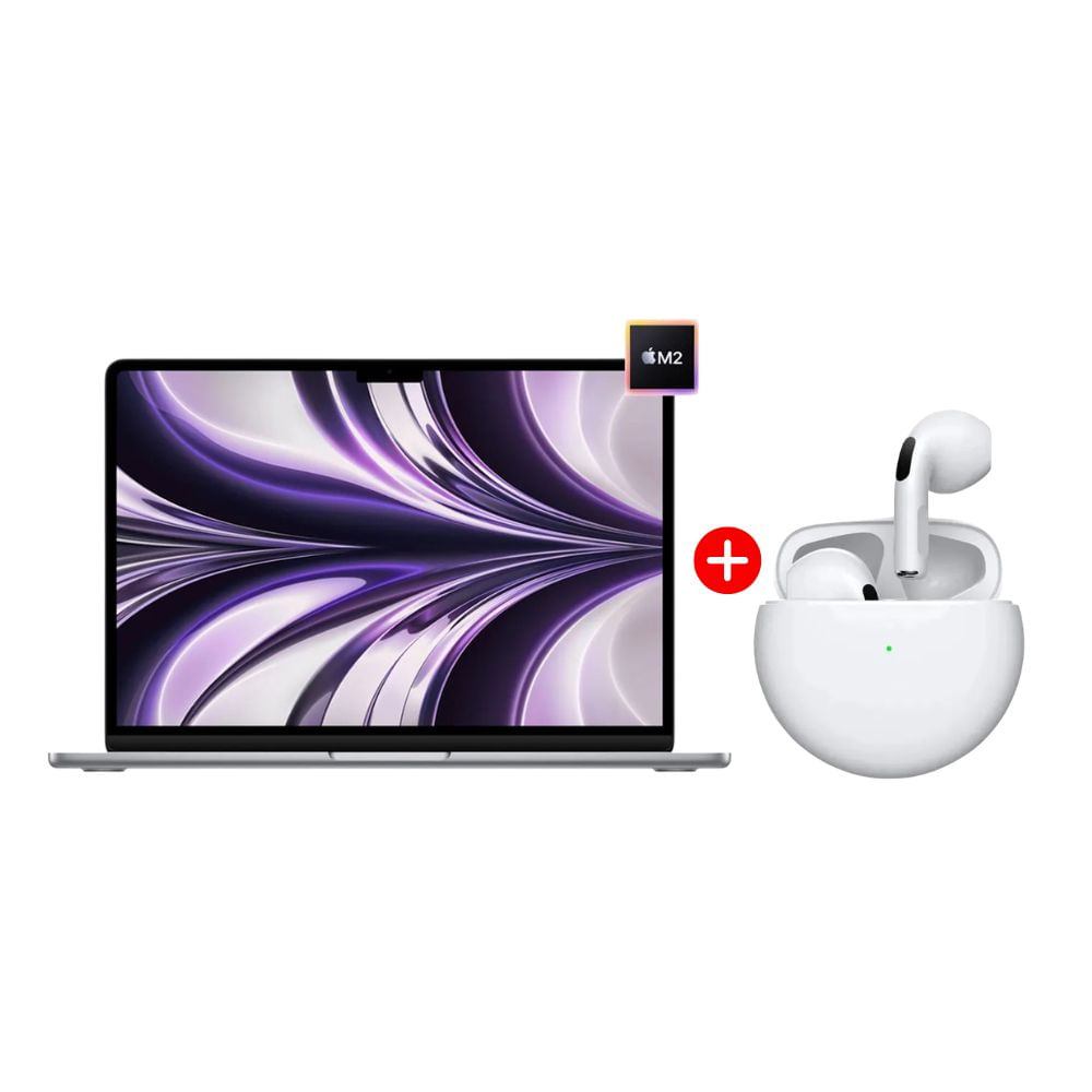 Combo MacBook Air M2 13.6' Apple M2 octa-core 256GB SSD  - Audifonos Generico AR-P72534 PRO 7 PLUS