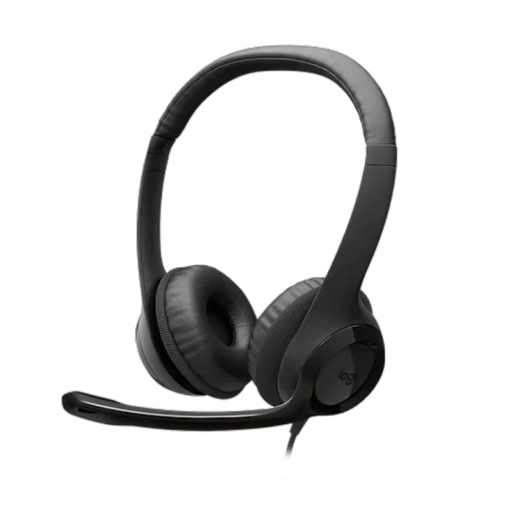 Audífono Logitech H390 USB-C con micrófono y cancelación de ruido color negro medianoche