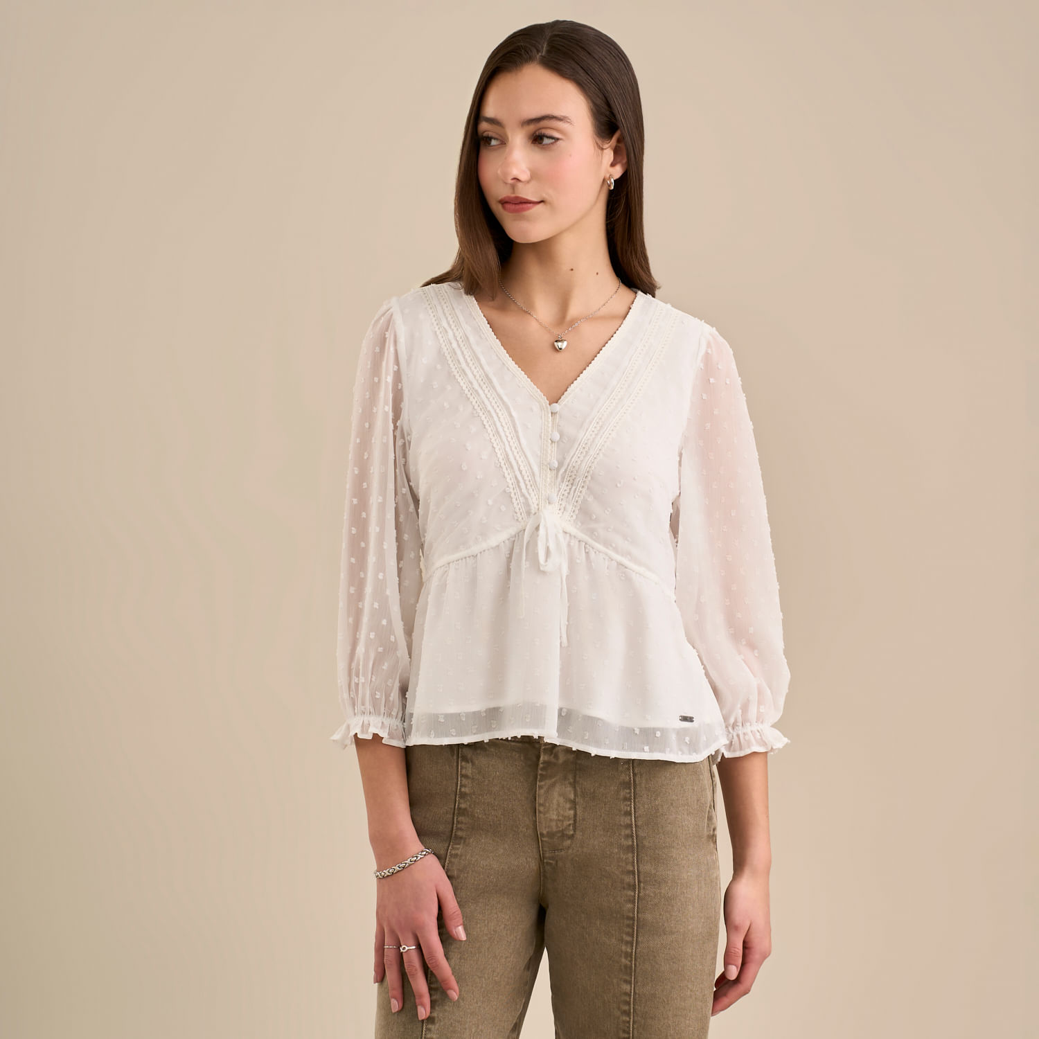 Blusa Mujer Nati Amc Manga Larga